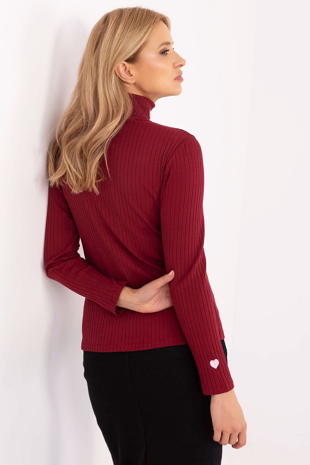 Drune | Gerippte Bluse Hoher Kragen Dekorative Details