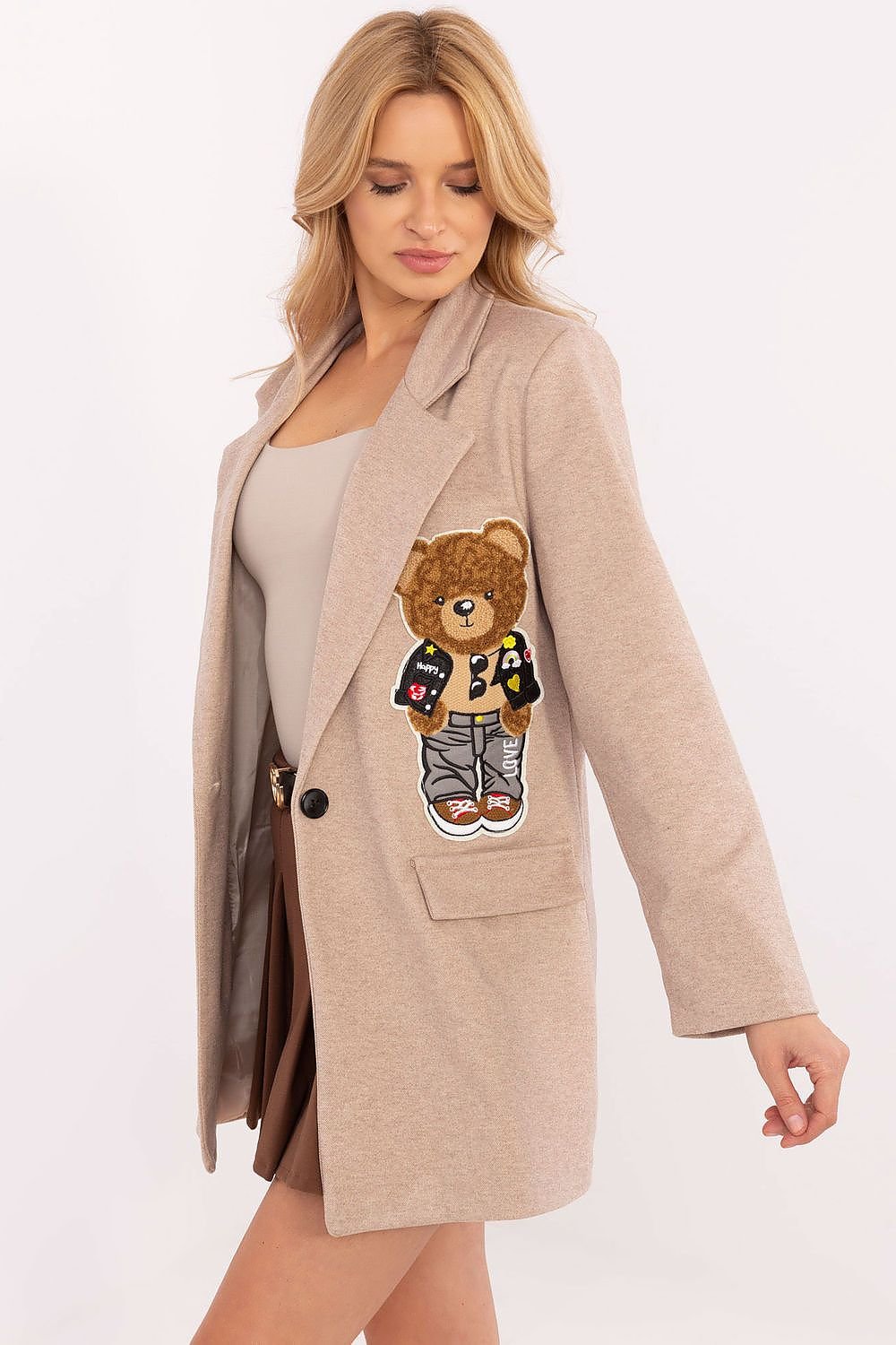 Drune | Blazer mit Bärenstickerei Einzigartig und Stilvoll Lässige Eleganz