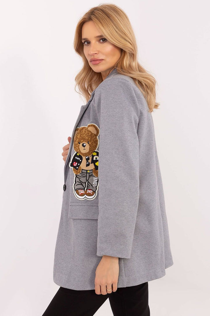 Drune | Blazer mit Bärenstickerei Einzigartig und Stilvoll Lässige Eleganz