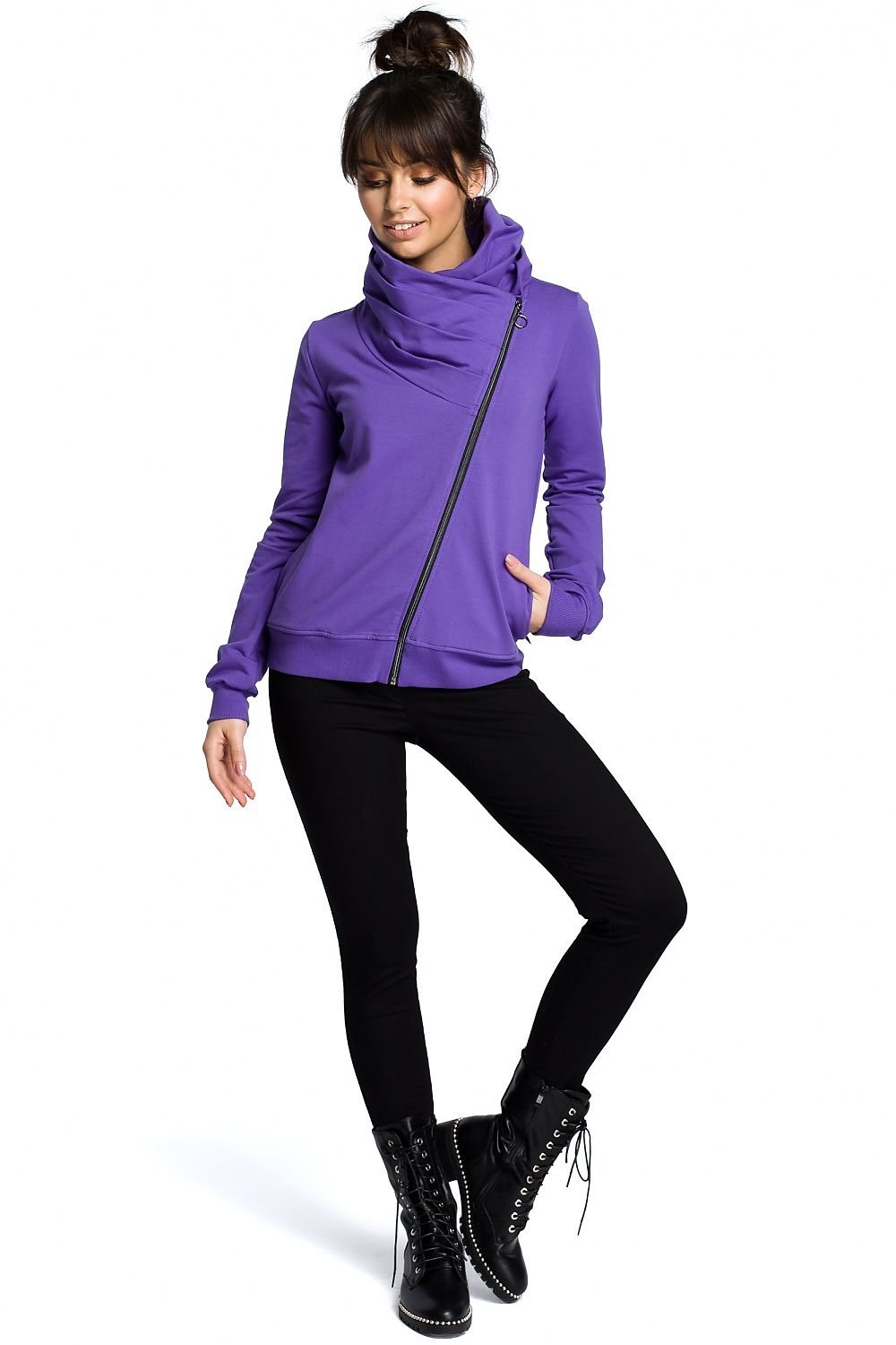 Drune | Asymmetrisches Sweatshirt mit Hohem Kragen Weich und Trendy Moderner Look