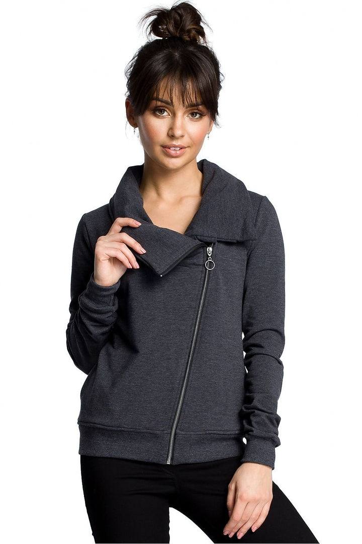 Drune | Asymmetrisches Sweatshirt mit Hohem Kragen Weich und Trendy Moderner Look