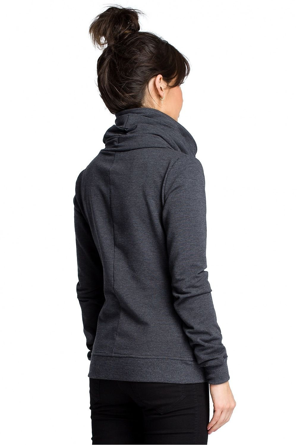Drune | Asymmetrisches Sweatshirt mit Hohem Kragen Weich und Trendy Moderner Look