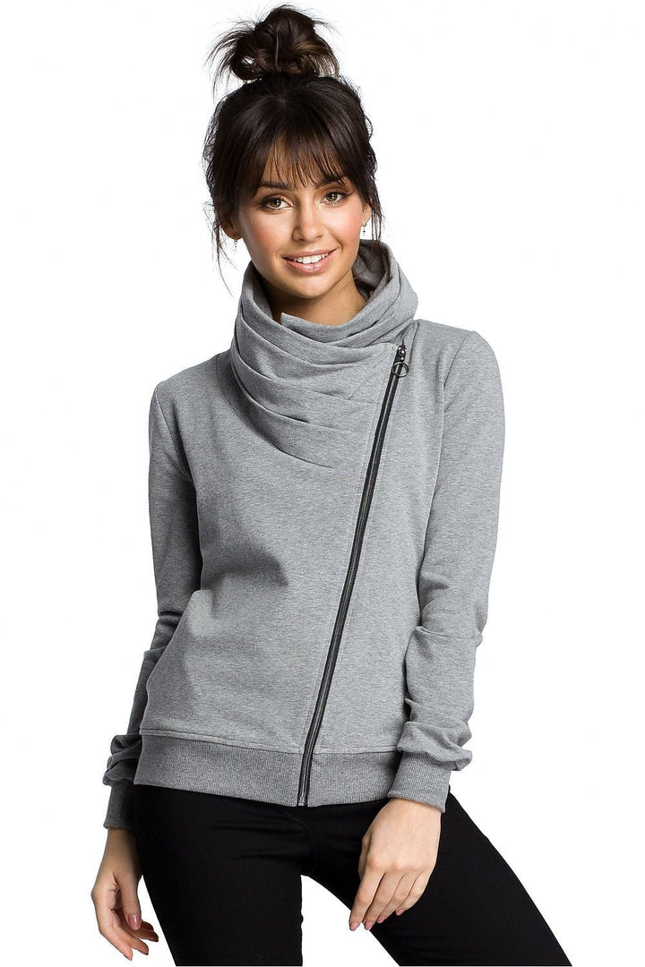 Drune | Asymmetrisches Sweatshirt mit Hohem Kragen Weich und Trendy Moderner Look