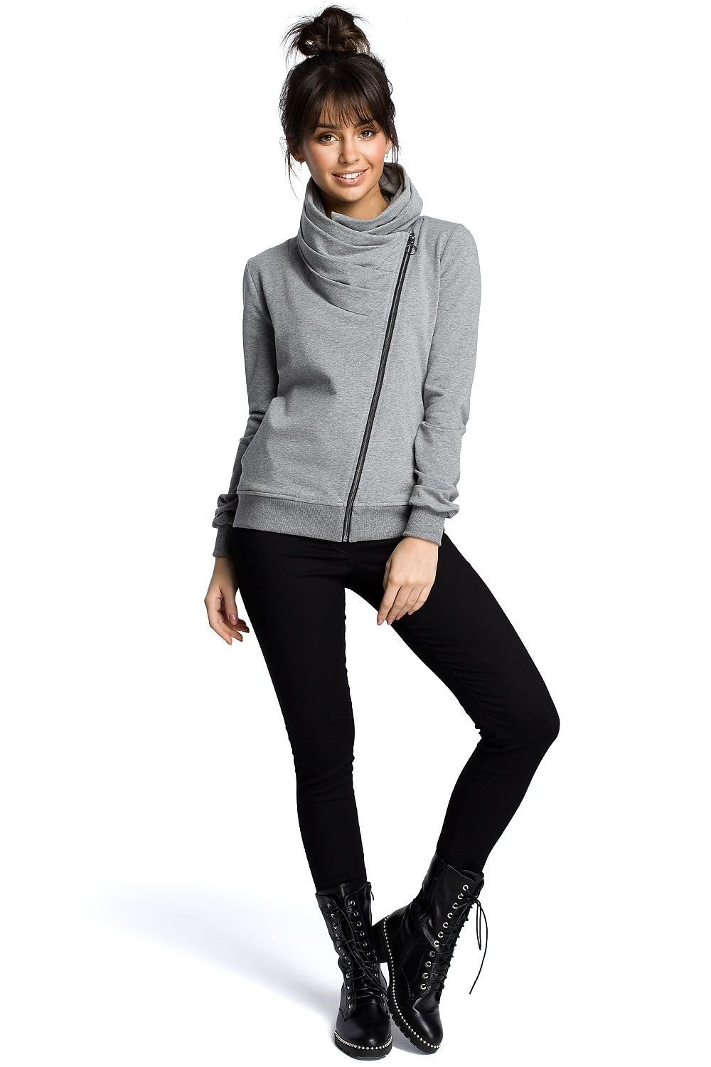 Drune | Asymmetrisches Sweatshirt mit Hohem Kragen Weich und Trendy Moderner Look