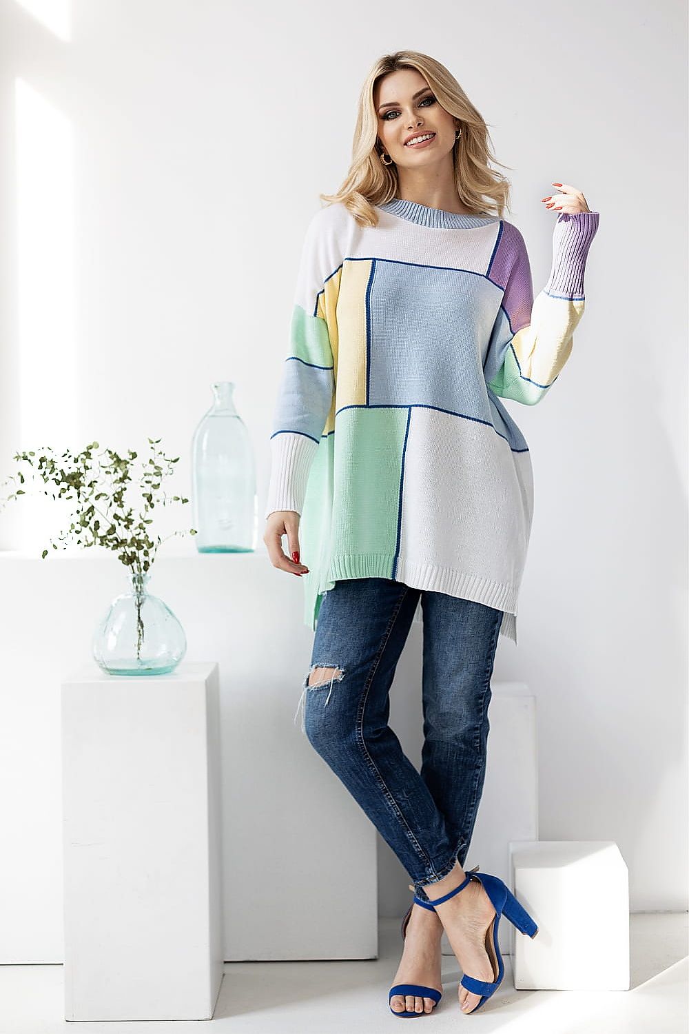 Drune | Strickpullover mit Grafischem Muster Oversized Fit Weich und Bequem