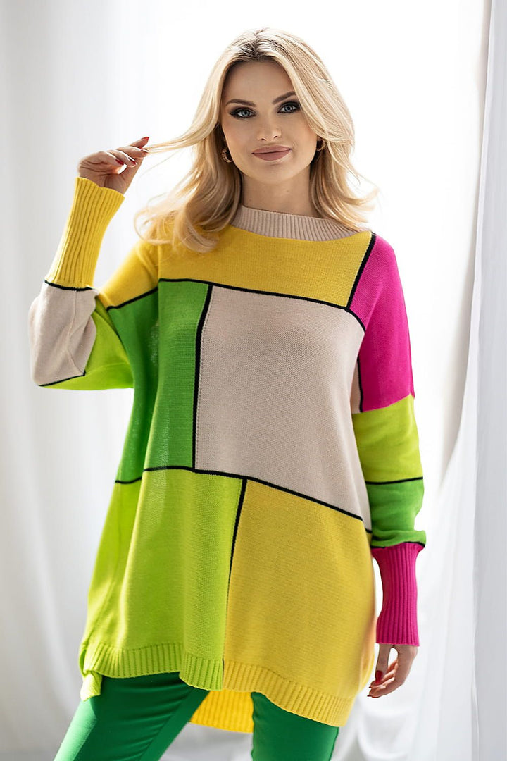 Drune | Strickpullover mit Grafischem Muster Oversized Fit Weich und Bequem