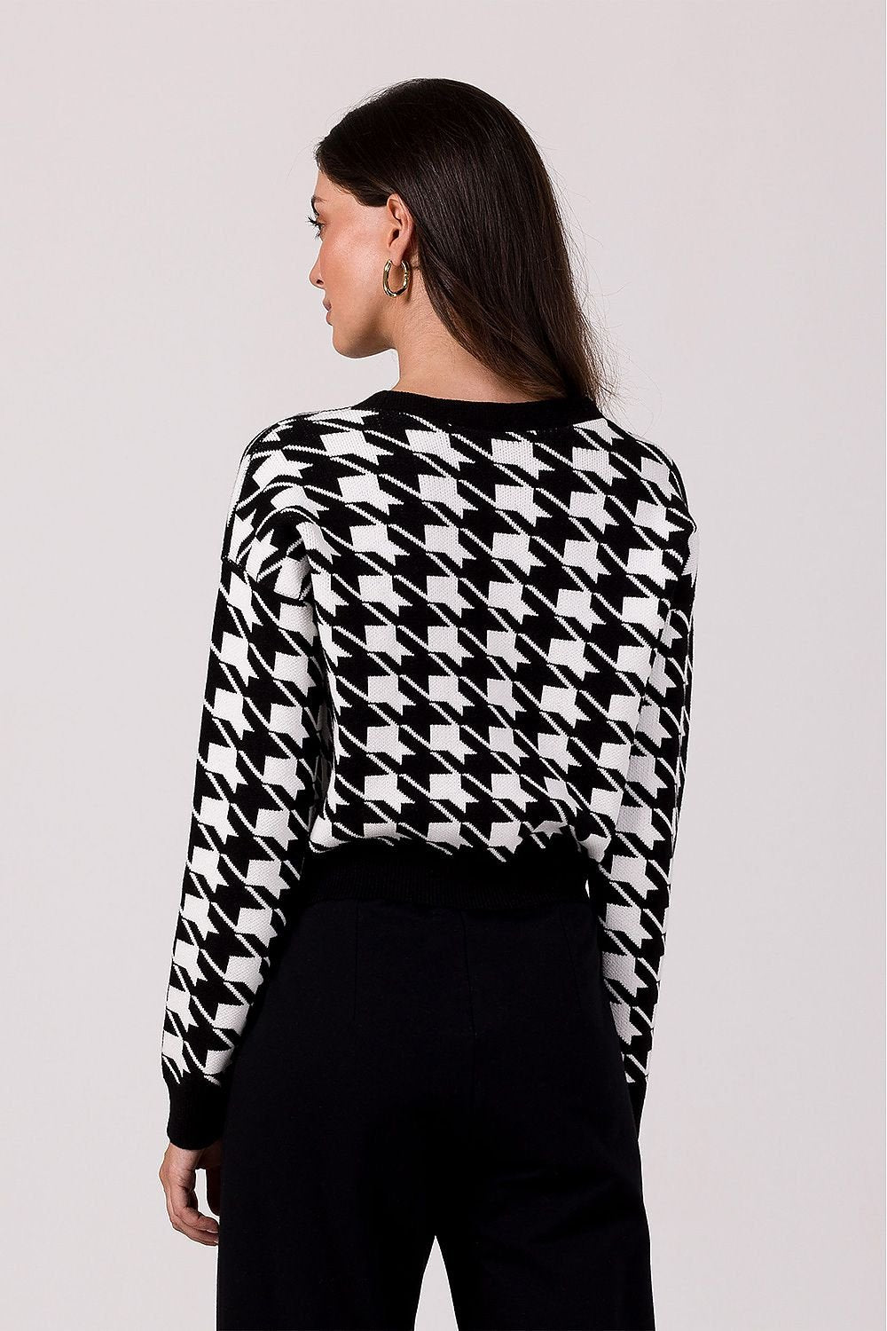 Drune | Hahnentritt Cardigan Weiche Strickware Zeitloses Muster
