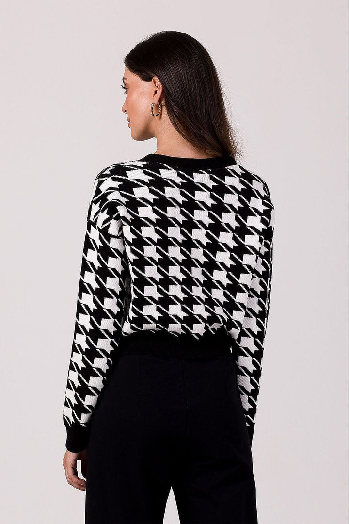 Drune | Hahnentritt Cardigan Weiche Strickware Zeitloses Muster