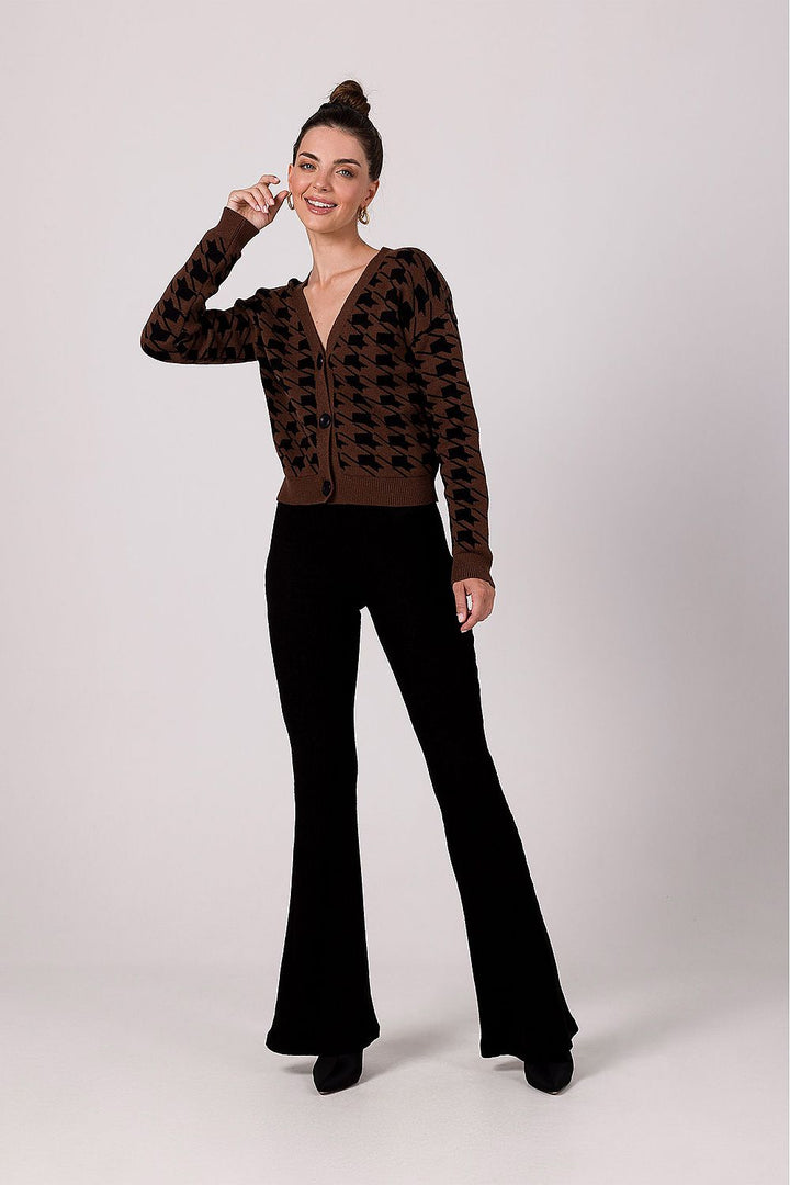 Drune | Hahnentritt Cardigan Weiche Strickware Zeitloses Muster