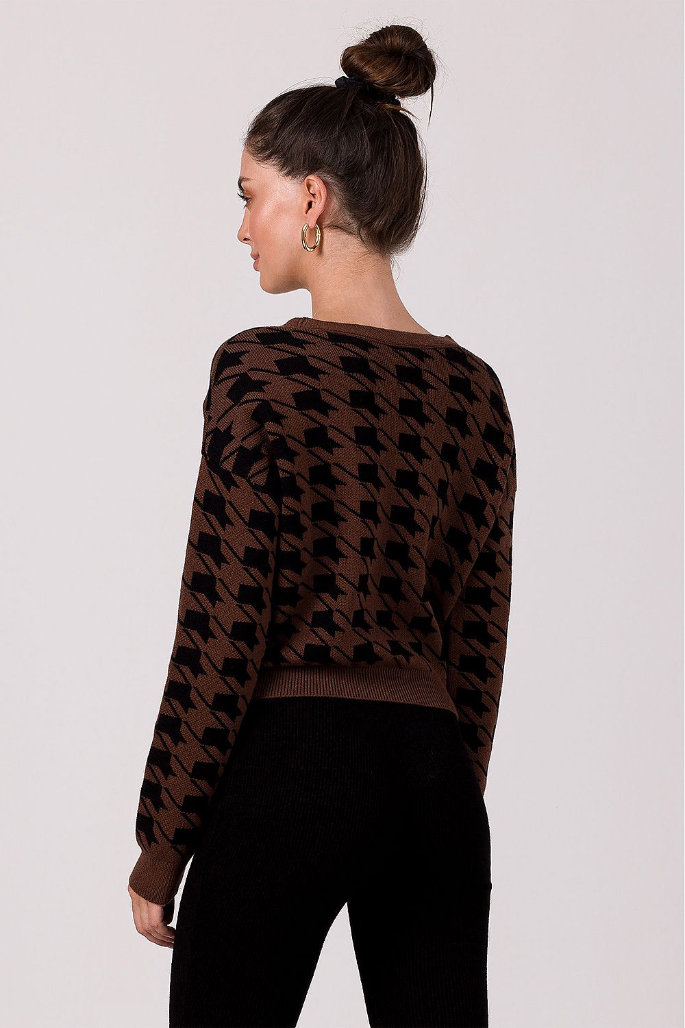 Drune | Hahnentritt Cardigan Weiche Strickware Zeitloses Muster