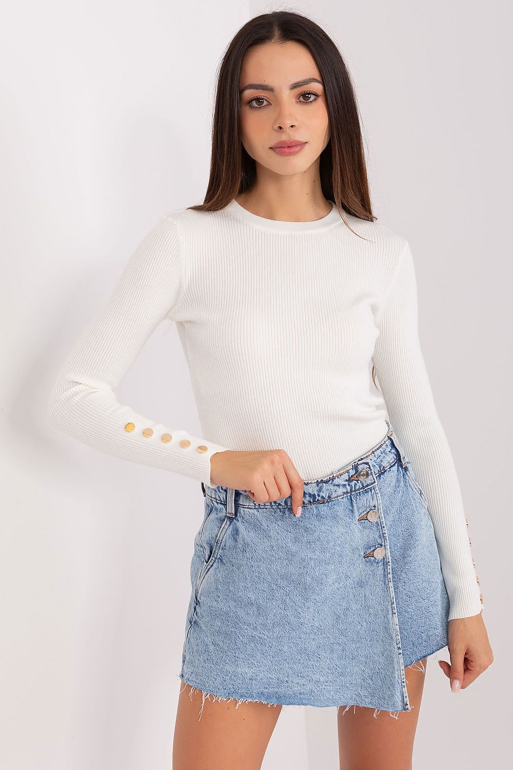 Drune | Rippstrick Bluse mit Knöpfen Weich und Elegant Zeitloses Aussehen