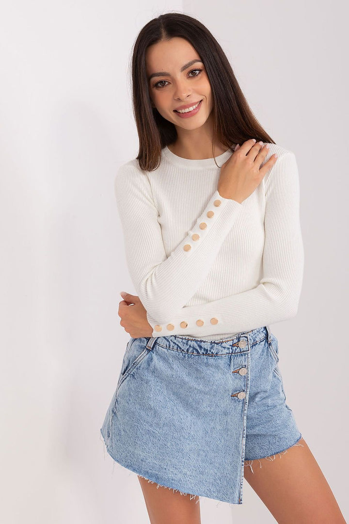 Drune | Rippstrick Bluse mit Knöpfen Weich und Elegant Zeitloses Aussehen
