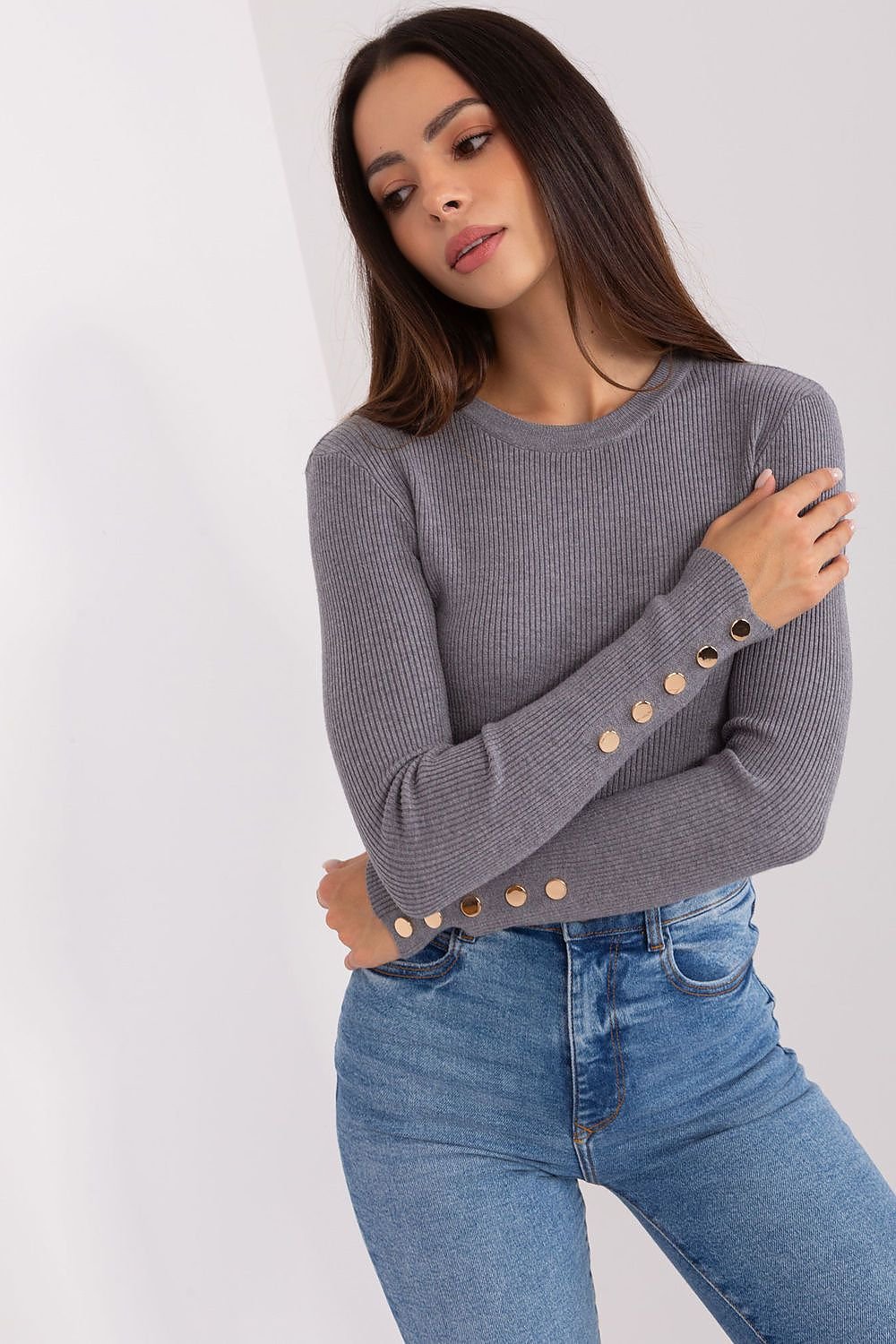 Drune | Rippstrick Bluse mit Knöpfen Weich und Elegant Zeitloses Aussehen