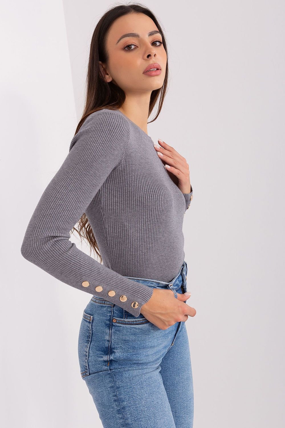 Drune | Rippstrick Bluse mit Knöpfen Weich und Elegant Zeitloses Aussehen