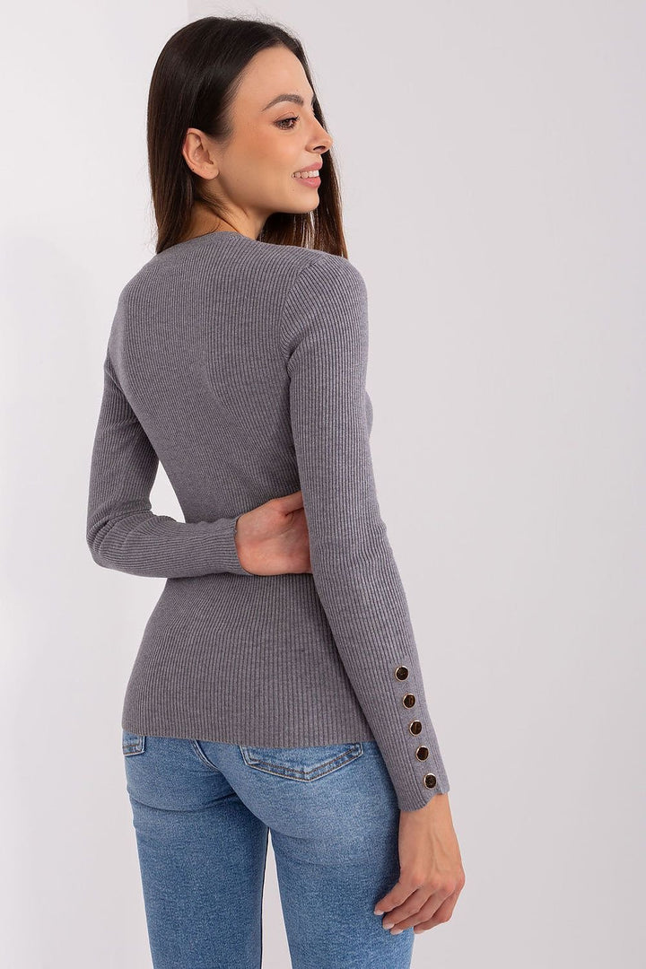 Drune | Rippstrick Bluse mit Knöpfen Weich und Elegant Zeitloses Aussehen