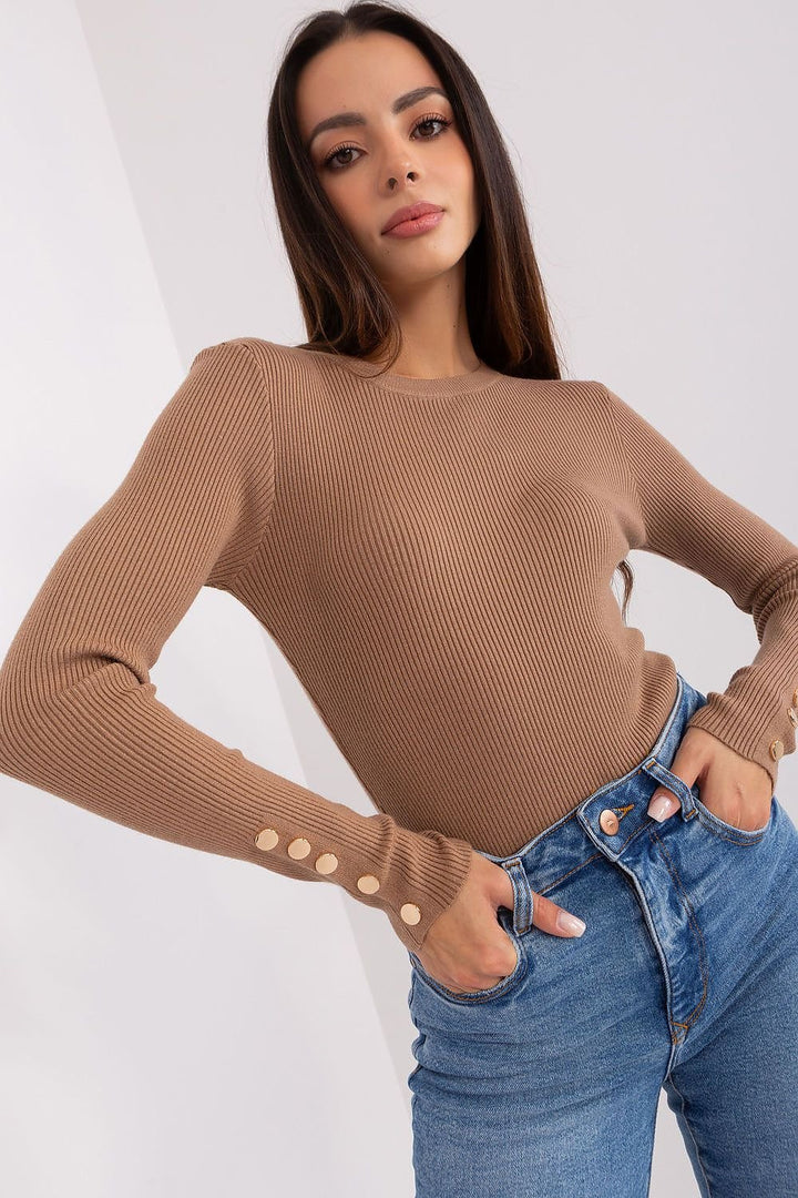 Drune | Rippstrick Bluse mit Knöpfen Weich und Elegant Zeitloses Aussehen