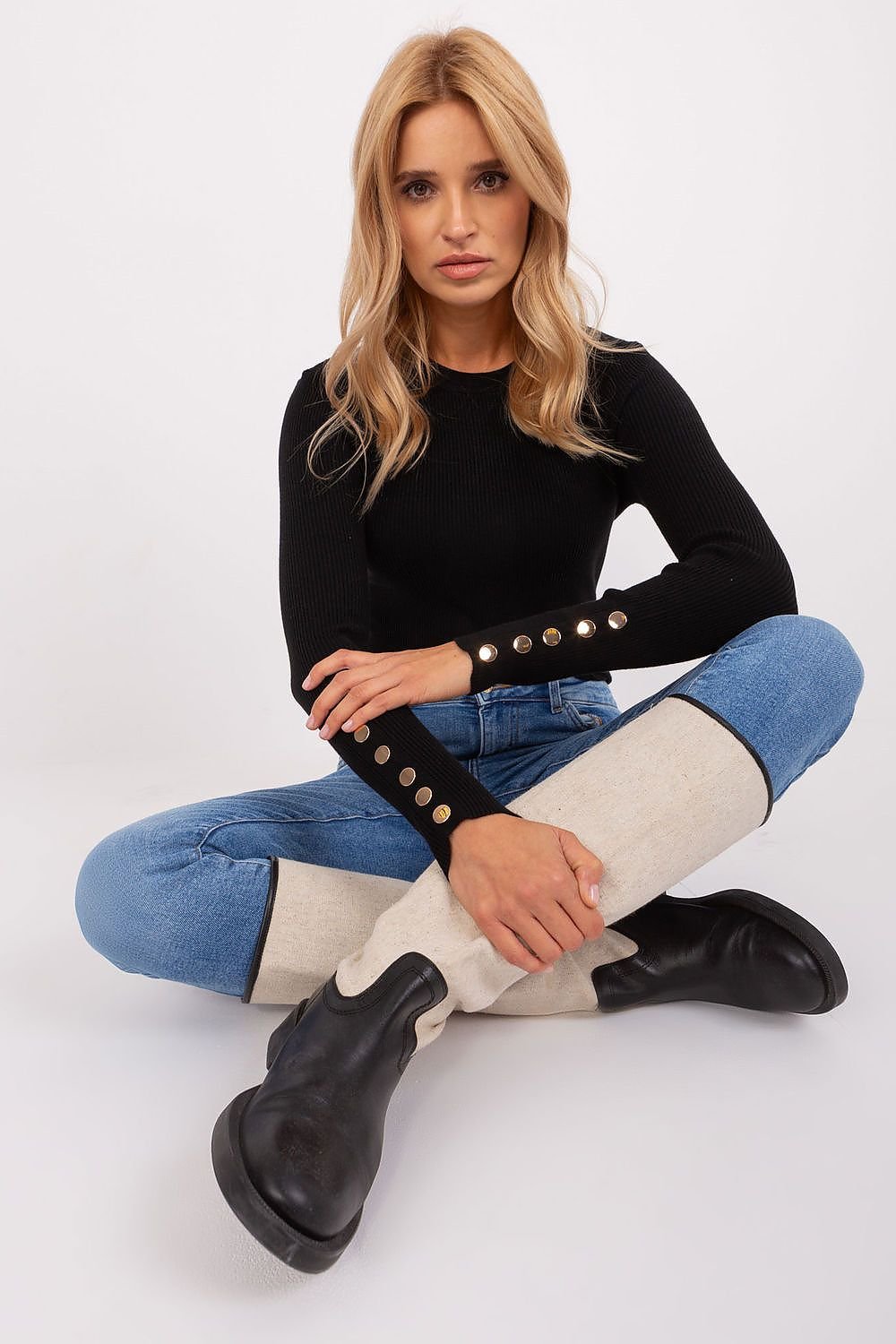 Drune | Rippstrick Bluse mit Knöpfen Weich und Elegant Zeitloses Aussehen