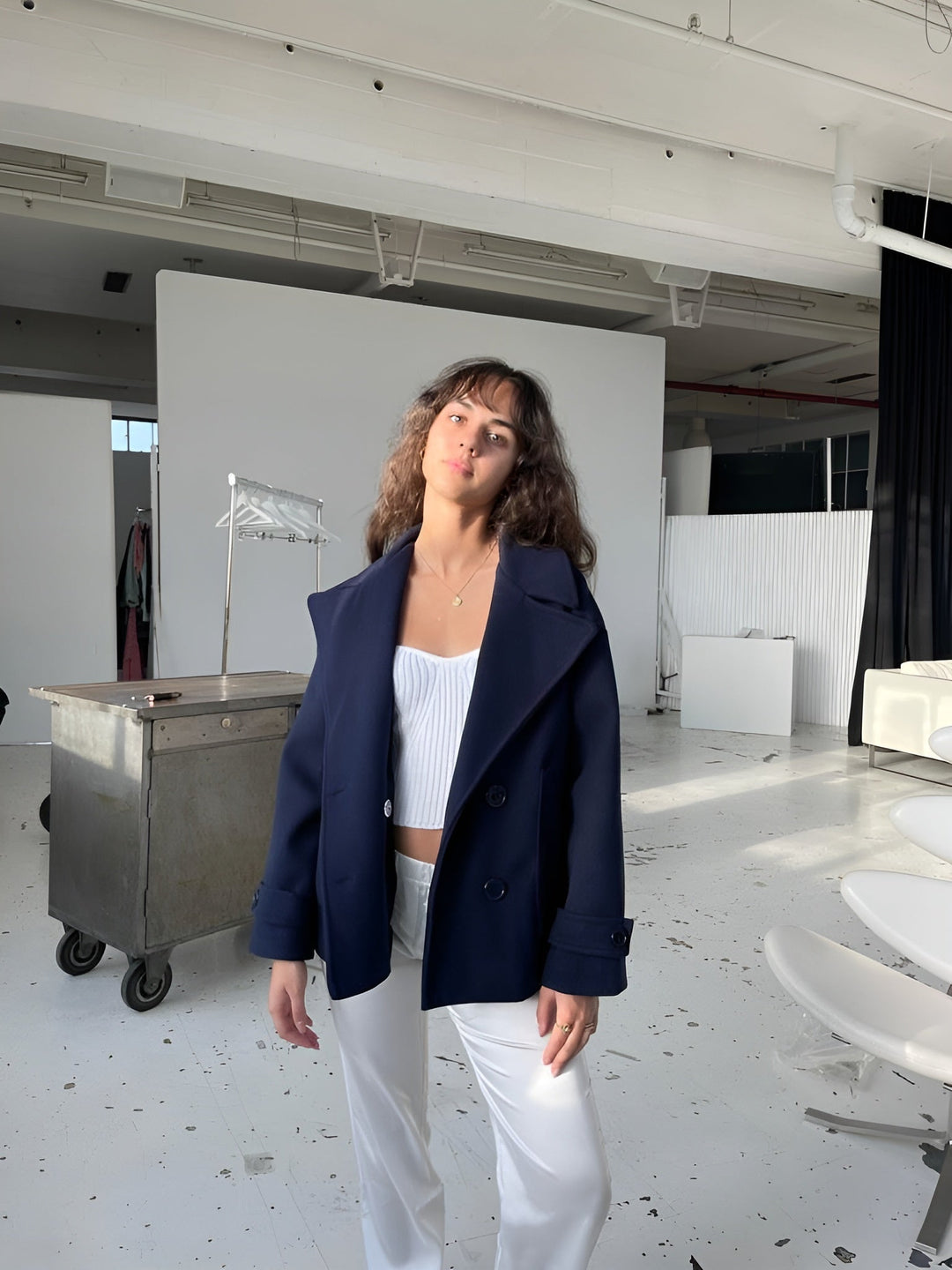 Drune | Dunkelblauer Damen Trenchcoat für jeden Anlass