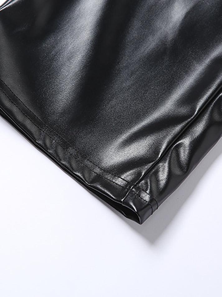 Drune | Cutout Schnürung PU-Hose