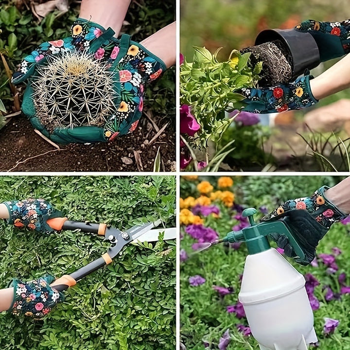 Drune | Atmungsaktive Gartenhandschuhe mit Blumenmuster