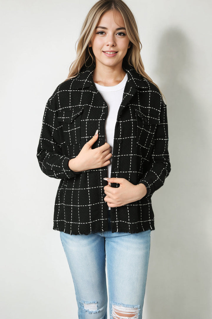Drune | Karierte Jacke mit Großen Taschen Polyester-baumwolle Schick und Vielseitig