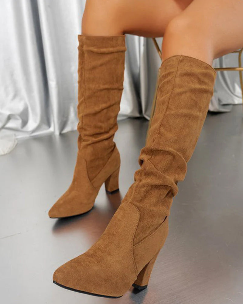 Drune | Stylische Damen Stiefel mit Hohen Absätzen in Uni Farbe