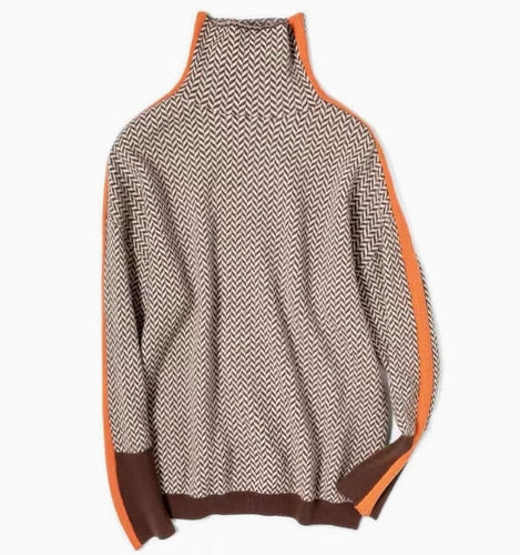 Drune | Rollkragenpullover im Farbblockdesign