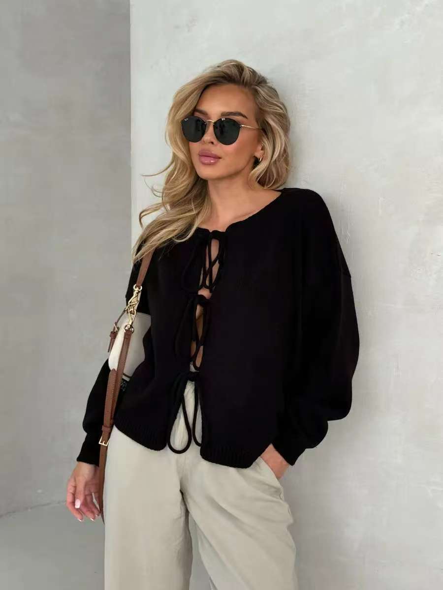 Drune | Stylish short cardigan with lacing