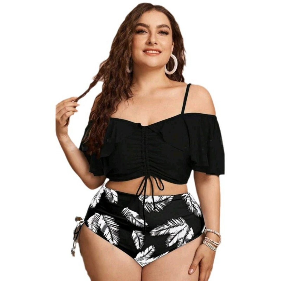 Drune | Großer geteilter Bikini mit Kordelzug und Rüschen