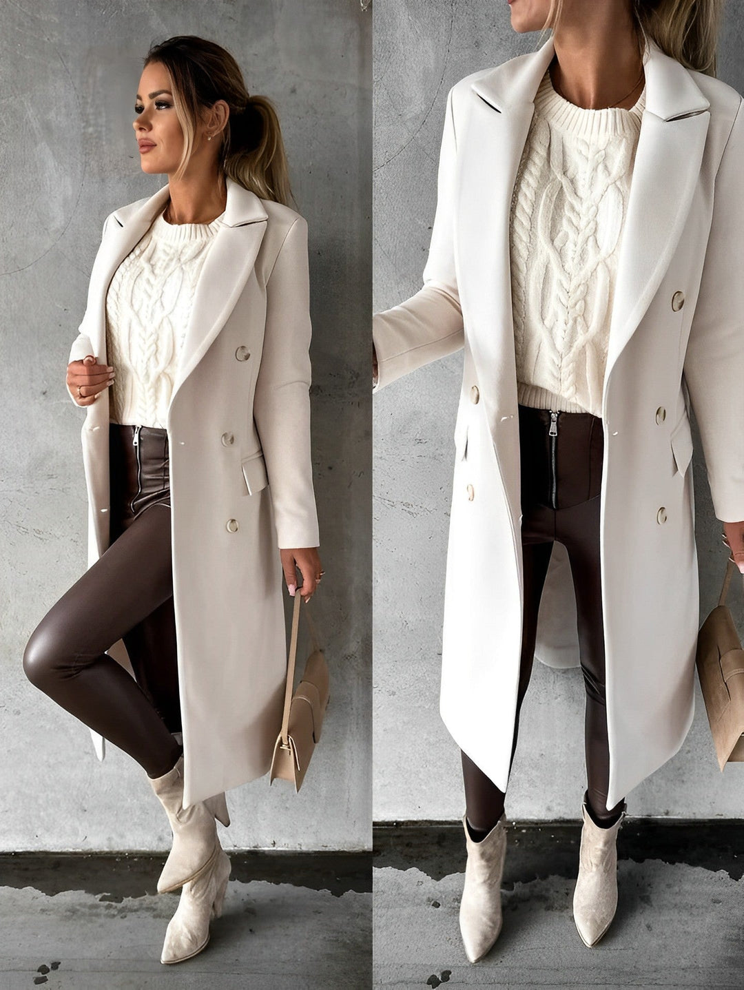 Drune | Damen Doppelreihiger Mantel