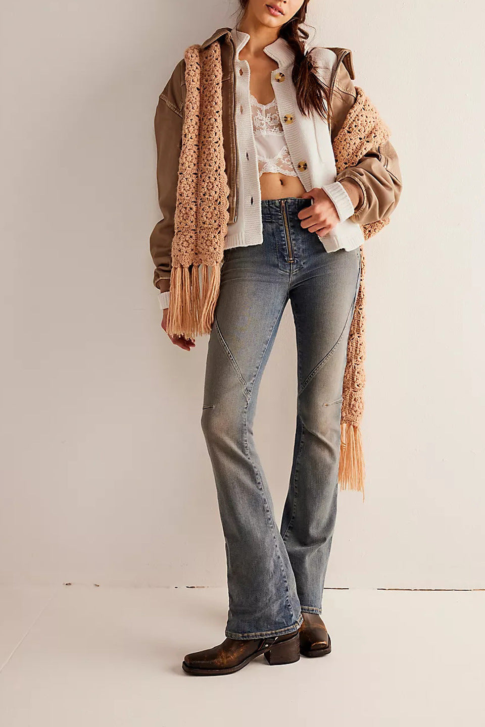 Drune | Jacke Stehkragen Einfarbiger Cardigan Pullover