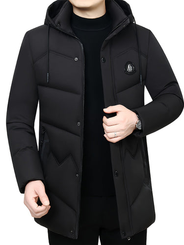 Drune | Winterjacke mit Kapuze - Warme, Winddichte & Wasserdichte Steppjacke mit Reißverschluss und Taschen