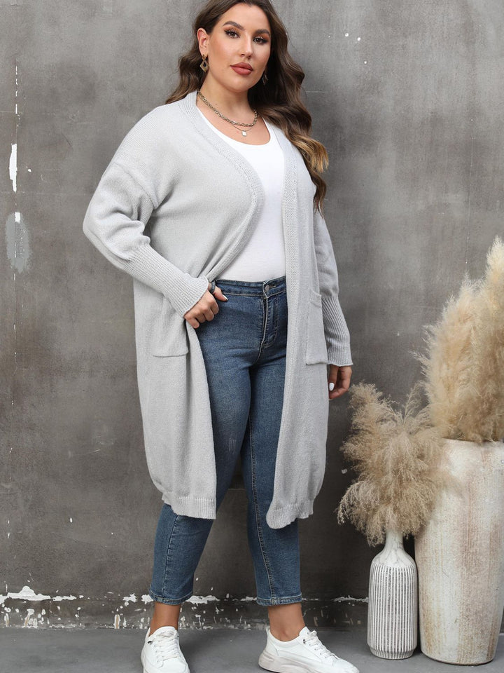 Drune | Plus Size Langarm Taschen Cardigan