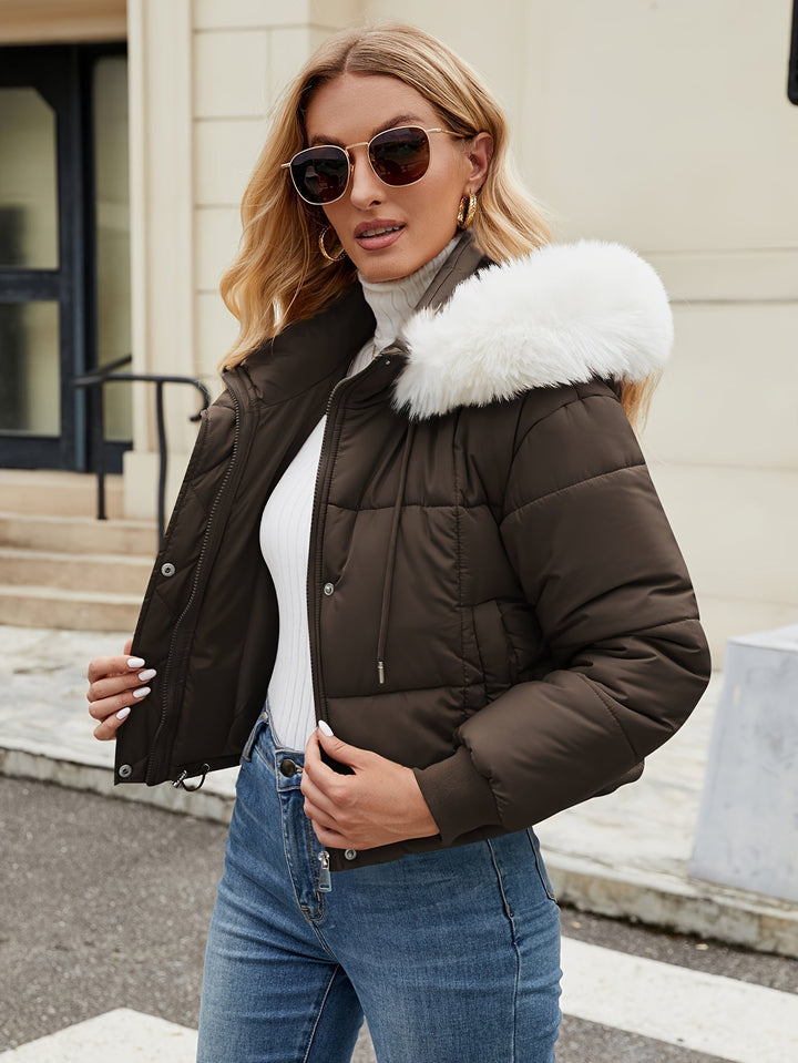 Drune | Elegante und warme schwarze Pufferjacke für den Winter