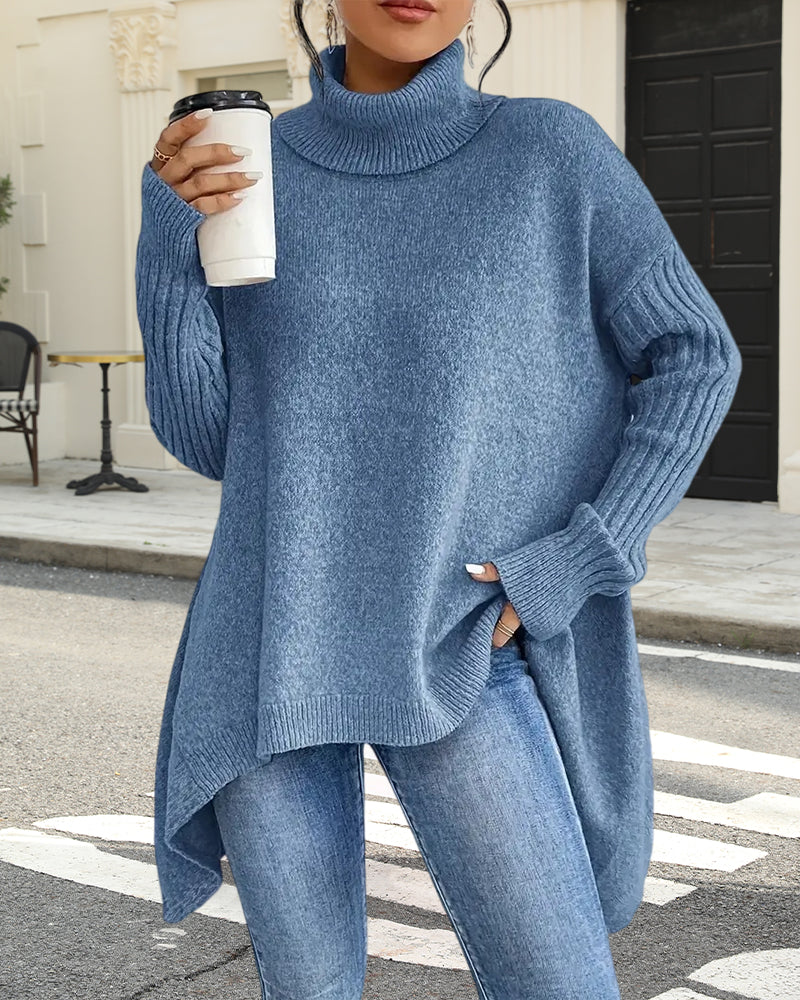 Drune | Pullover mit Hohem Kragen und Asymmetrischem Schnitt