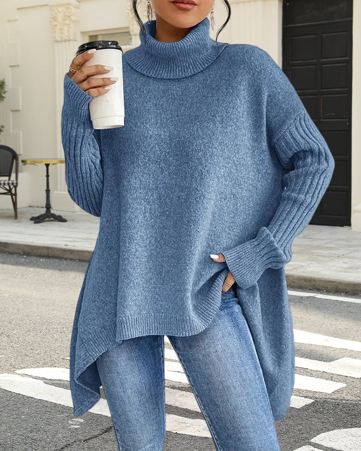 Drune | Pullover mit Hohem Kragen und Asymmetrischem Schnitt