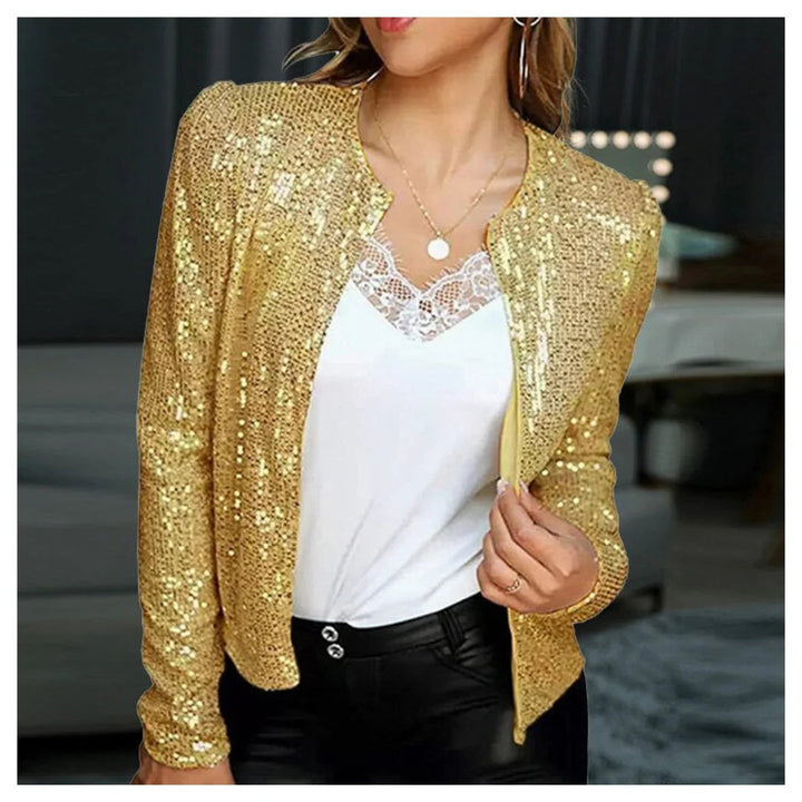 Drune | Glittering sequin party jacket with front zipper