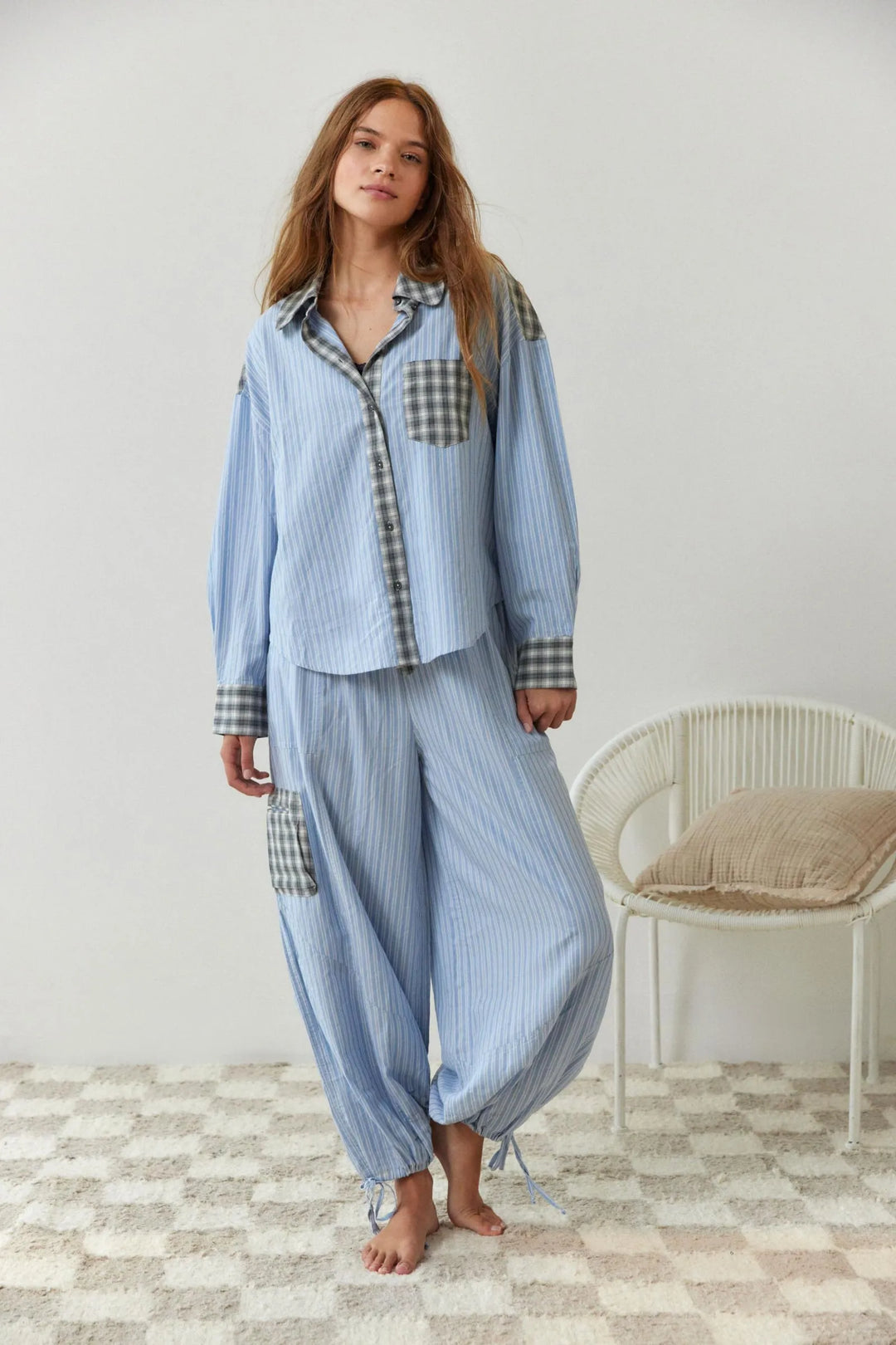 Drune | teilige lässige Pyjama-Set - entspannte Damen Schlafmode