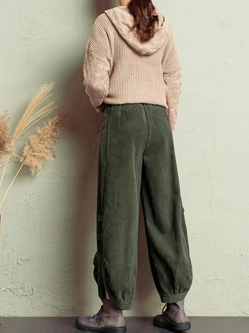 Drune | Plissierte Corduroyhose