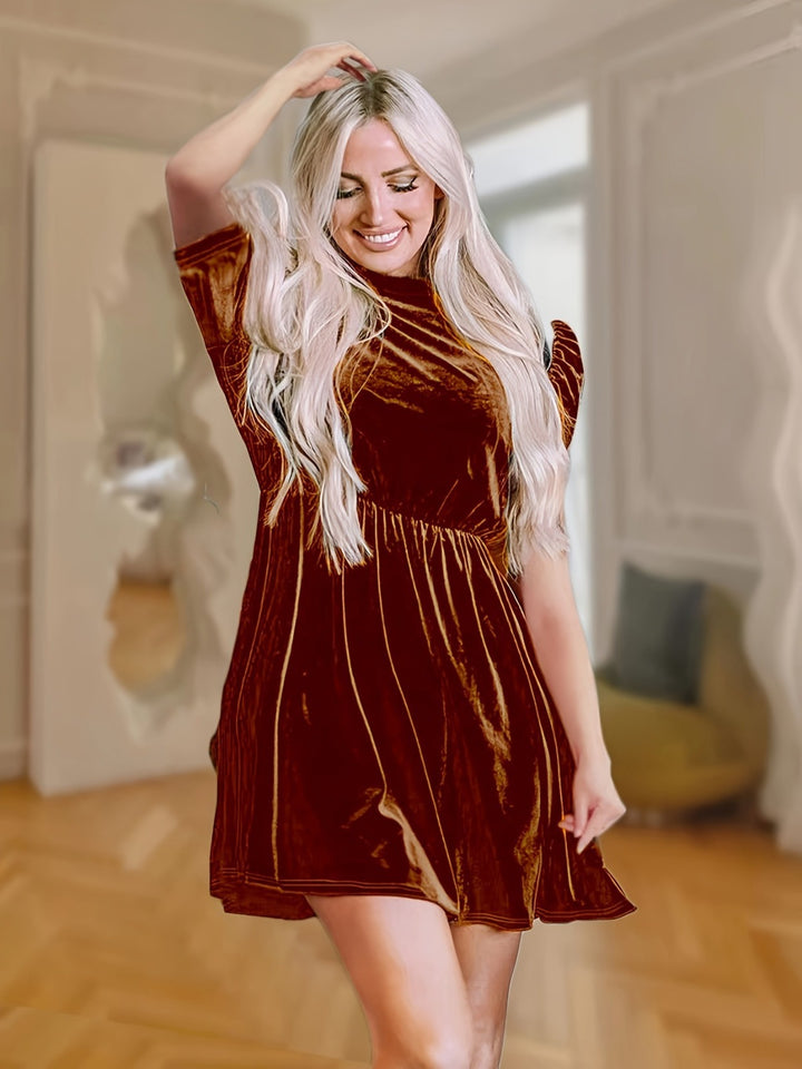 Drune | Einfarbiges Samtkleid