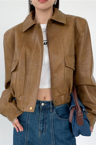 Drune | PU Leder Reversjacke
