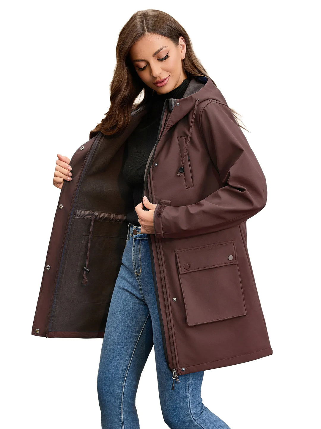 Drune | Wasserdichte Softshell-Damenjacke mit Kapuze