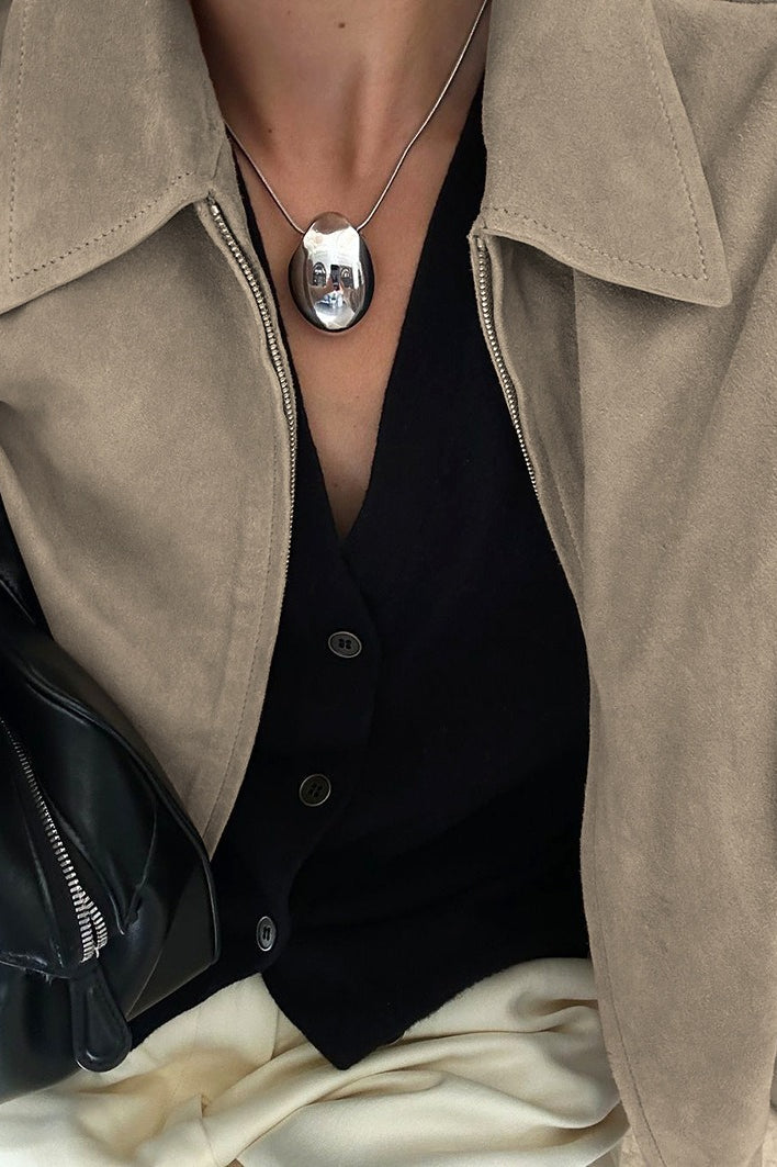 Drune | Fit Khaki Wildlederjacke