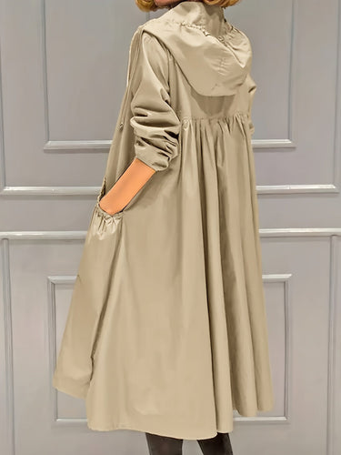 Drune | Vintage-Trenchcoat mit gegürteten langen Ärmeln für Damen - Perfekt für jeden Anlass