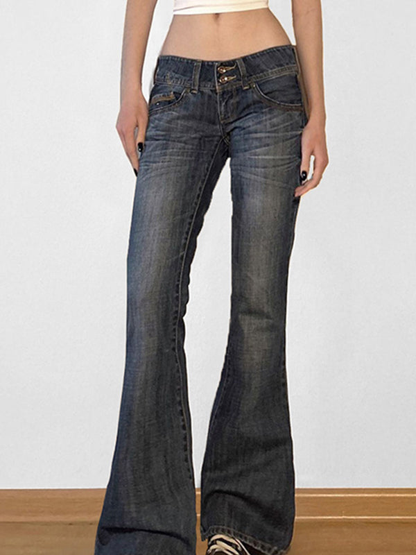 Drune | Y2k Low Rise Slim Flare Jeans