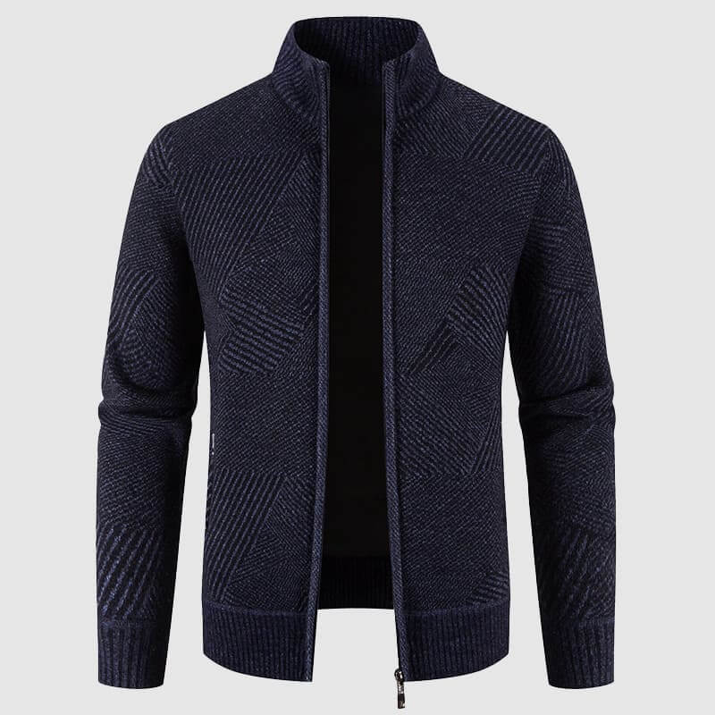 Drune | Herren geometrisches Strick-Cardigan-Jacke