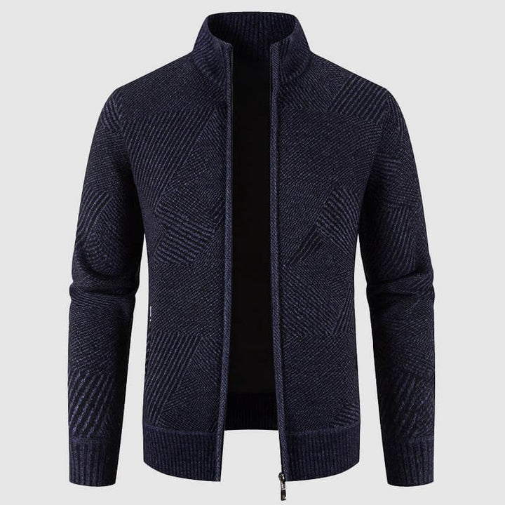 Drune | Herren geometrisches Strick-Cardigan-Jacke