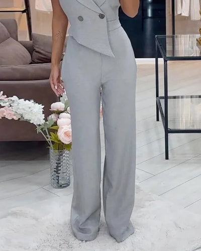 Drune | Jumpsuit Mit Reverskragen in Einfarbiger Farbe