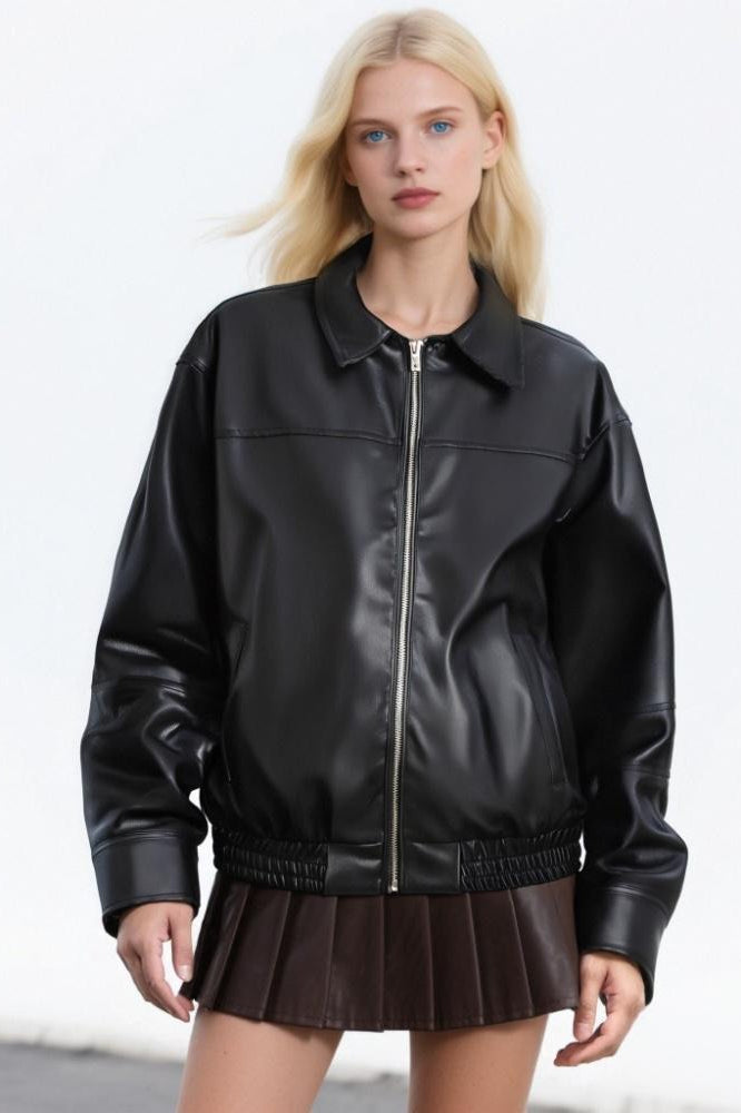 Drune | Leder Freizeit Reversjacke