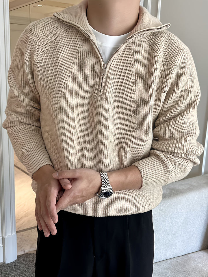 Drune | Strickjacke mit Reißverschluss und Hohem Kragen Weich und Komfortabel Acryl